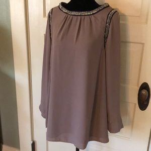 Gorgeous Lined and Beaded Chiffon Blouse